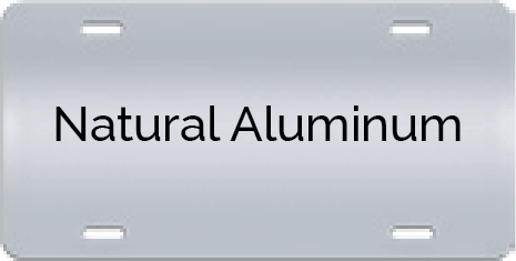 natural aluminum license plate