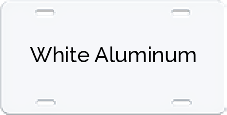 white aluminum license plate